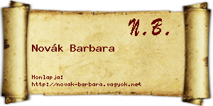 Novák Barbara névjegykártya